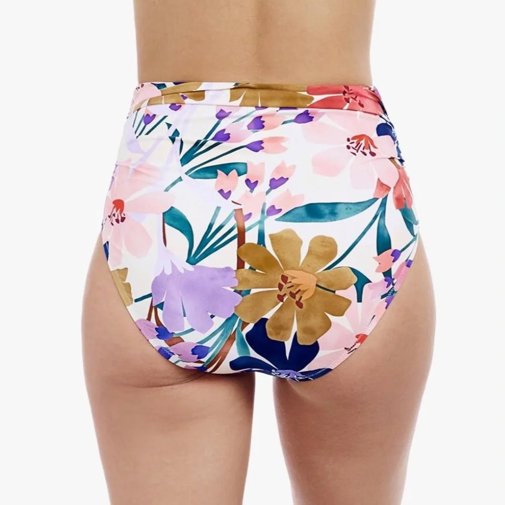 Profile by Gottex Floral Shirred-Side High-Waisted Bottom - Picture 3 of 11
